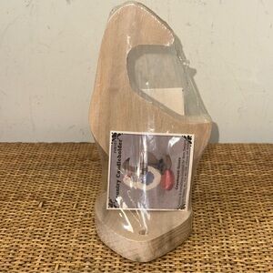 VTG Demis Country Candleholder Crookneck Goose Wooden Farmhouse Country Brown